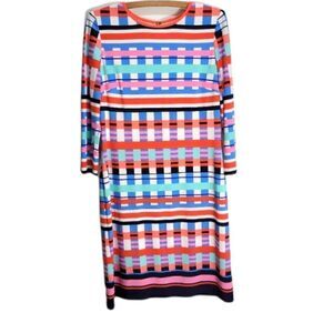 Eliza J Colourblock Graphic Tunic 3/4 Sleeve Dress